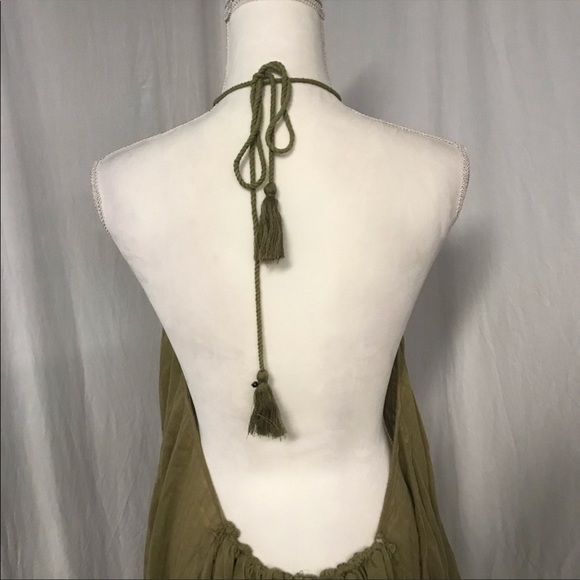 NWOT Free People Catching Rays Moss Halter Dress M - Picture 7 of 9